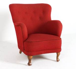 CARL MALMSTEN STYLE DANISH LOUNGE CHAIR C. 1950S