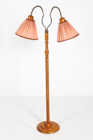 MARKSLOJD SWEDISH BEECH & BRASS FLOOR LAMP