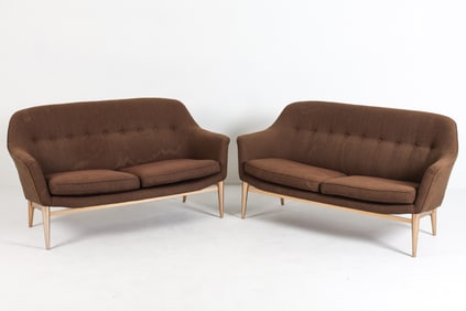 PAIR SCANDINAVIAN WOOL SOFAS C. 1960S