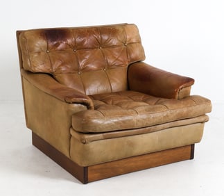 ARNE NORELL LEATHER 'MEXICO' LOUNGE CHAIR C. 1960S