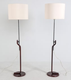 PAIR OF LYKTAN SWEDISH BEECH FLOOR LAMPS