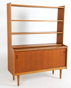 DANISH TEAK BOOK SHELF SECRETARY CABINET C. 1960S