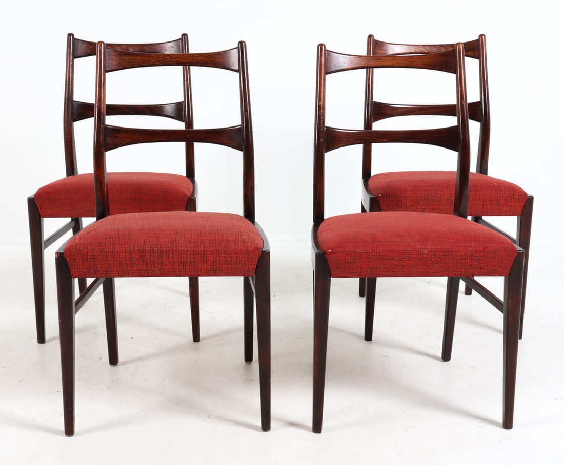 (4) DANISH BEECH DINING CHAIRS C. 1960S (1 of 19)