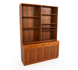 DANISH TEAK BOOKCASE CABINET C. 1970S