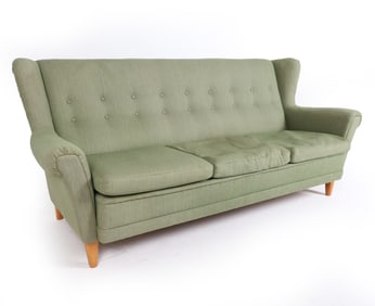 SCANDINAVIAN WINGBACK WOOL SOFA C. 1970S