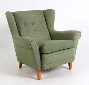 SCANDINAVIAN WINGBACK WOOL SOFA C. 1960S