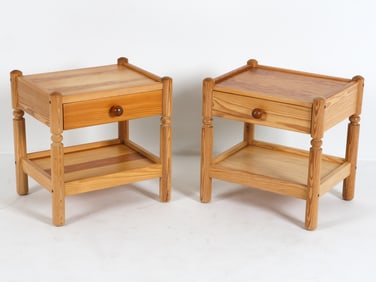 PAIR OF SWEDISH PINE NIGHTSTANDS C. 1970S