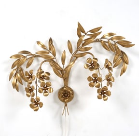 ITALIAN BRASS TONED WALL SCONCE C. 1970S