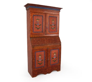 ANTIQUE SCANDINAVIAN PAINTED PINE CABINET C. 1900S