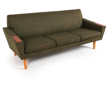 MID-CENTURY DANISH TEAK & WOOL SOFA