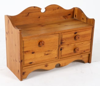 SWEDISH PINE STORAGE BENCH C. 1970S