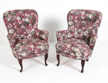 PAIR SCANDINAVIAN PARLOR LOUNGE CHAIRS C. 1960S