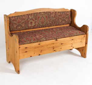 SWEDISH PINE STORAGE BENCH C. 1970S