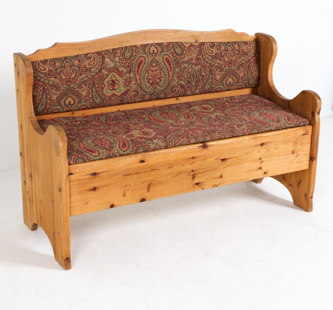 SWEDISH PINE STORAGE BENCH C. 1970S (1 of 13)