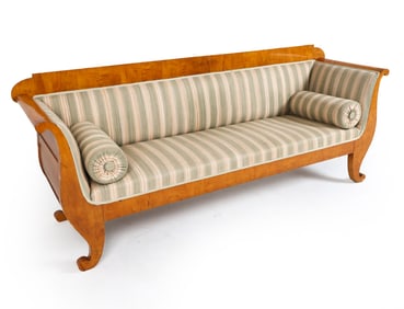 ANTIQUE KARL JOHAN STYLE SWEDISH BIRCH SOFA