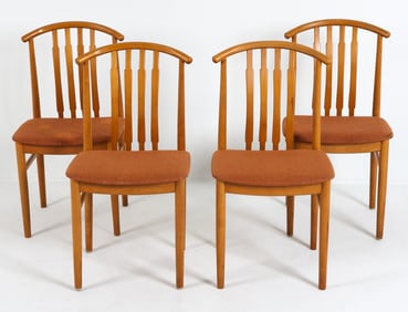(4) SCANDINAVIAN BEECH DINING CHAIRS C. 1970S