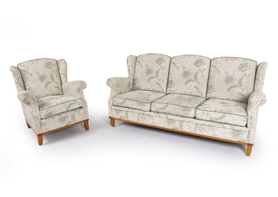 ENGEN MOBLER SWEDISH SOFA & LOUNGE CHAIR