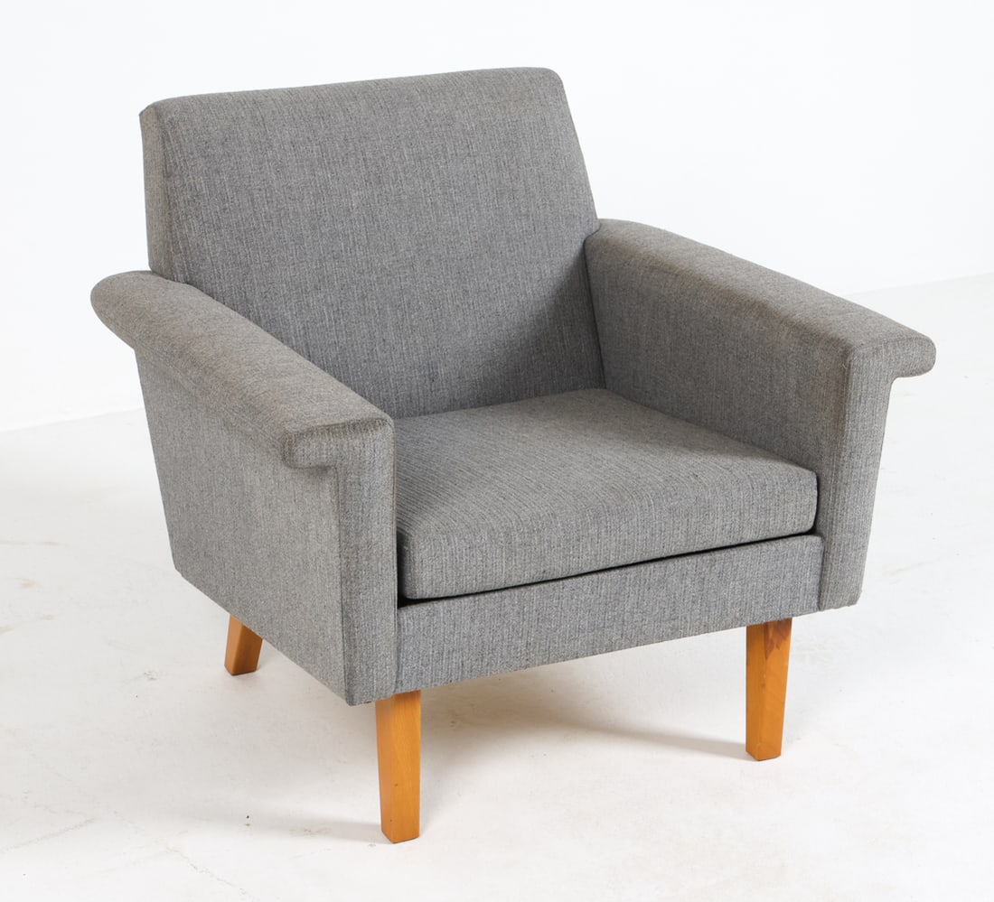 SCANDINAVIAN BEECH & WOOL LOUNGE CHAIR C. 1970S (1 of 13)