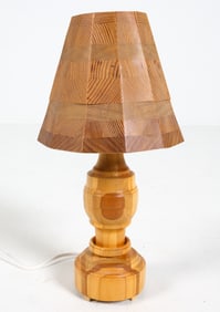 VINTAGE SWEDISH PINE TABLE LAMP