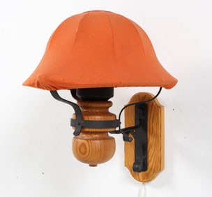 SWEDISH PINE WALL SCONCE LIGHT C. 1970S