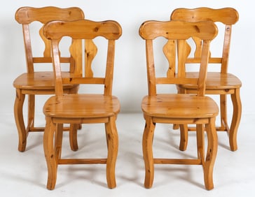 (4) SWEDISH PINE DINING CHAIRS C. 1970S