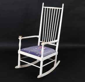 GEMLA SWEDISH PAINTED ROCKING CHAIR C. 1960S