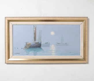 C. H. EDHAKE SEASCAPE WITH BOATS O/C