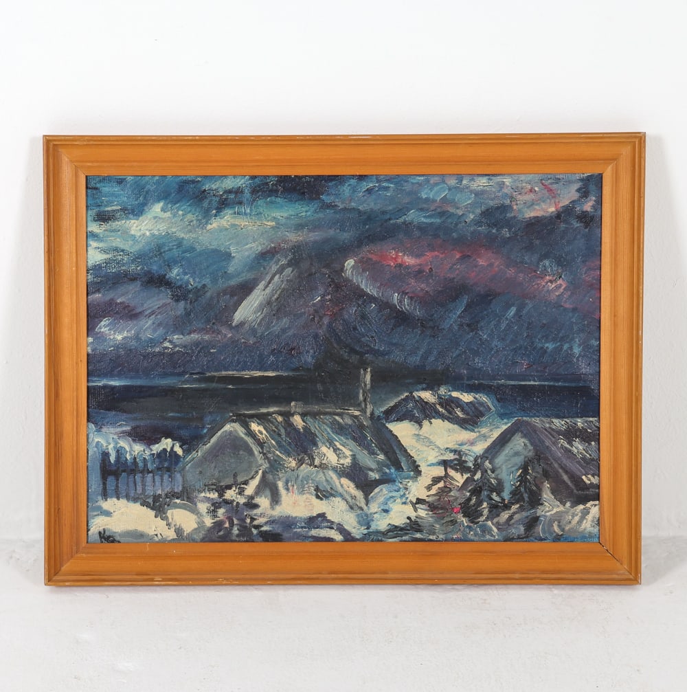 20TH C. DANISH ABSTRACT LANDSCAPE O/C PAINTING (1 of 10)