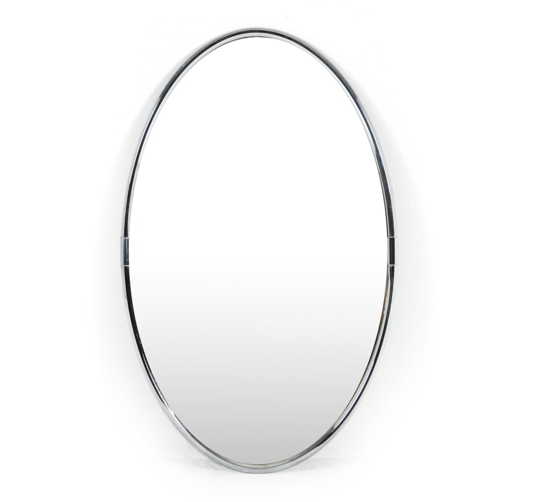 MID-CENTURY SCANDINAVIAN CHROME WALL MIRROR (1 of 8)