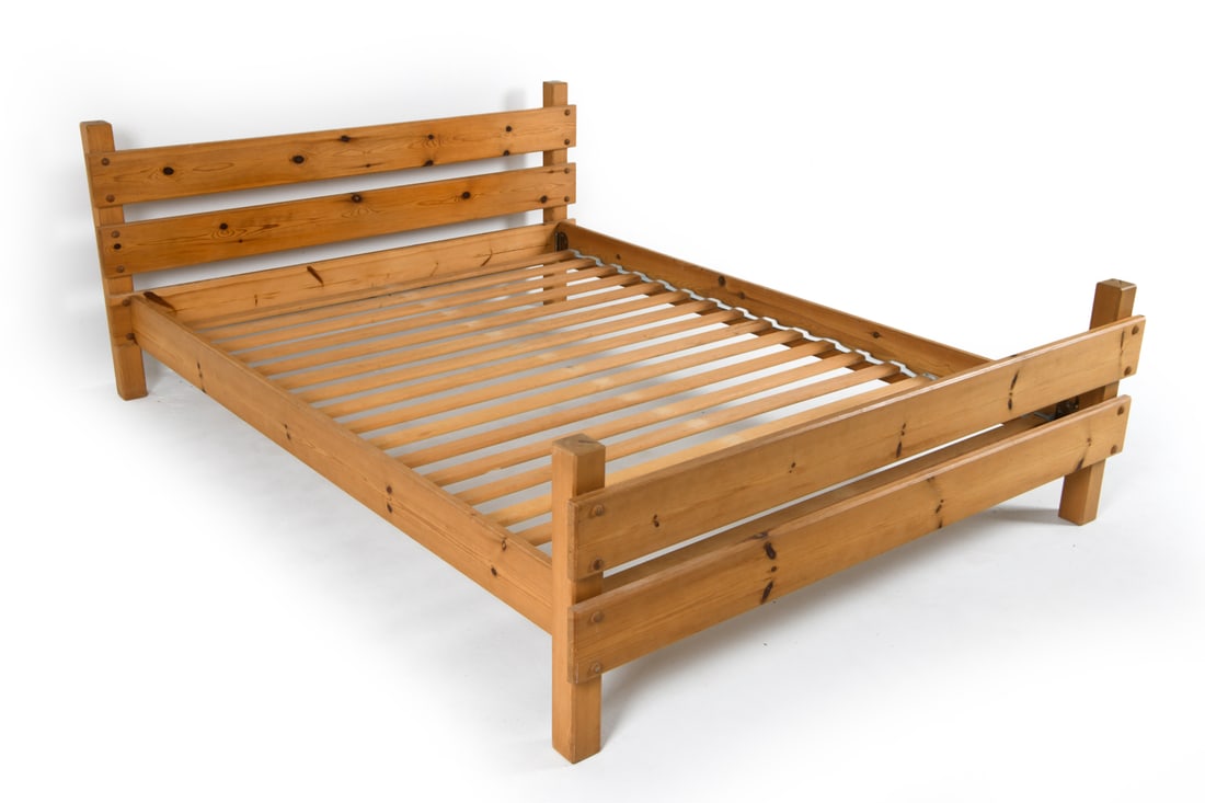 SWEDISH PINE FULL BED FRAME C. 1970S (1 of 13)