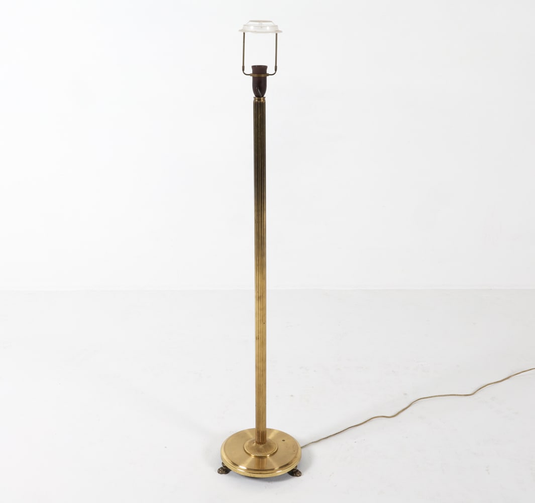 SCANDINAVIAN NEOCLASSICAL STYLE BRASS FLOOR LAMP (1 of 8)