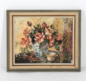 20TH CENTURY DANISH IMPASTO STILL LIFE O/C