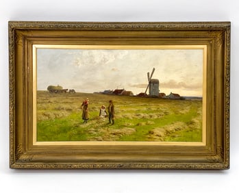 THOMAS PYNE (BRITISH, 1843-1935) LANDSCAPE O/C