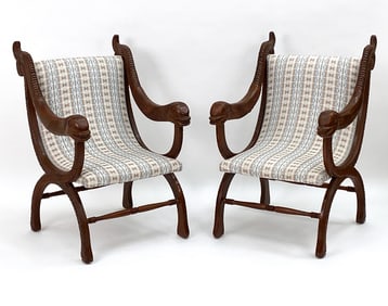 PAIR OF REGENCY STYLE ARMCHAIRS