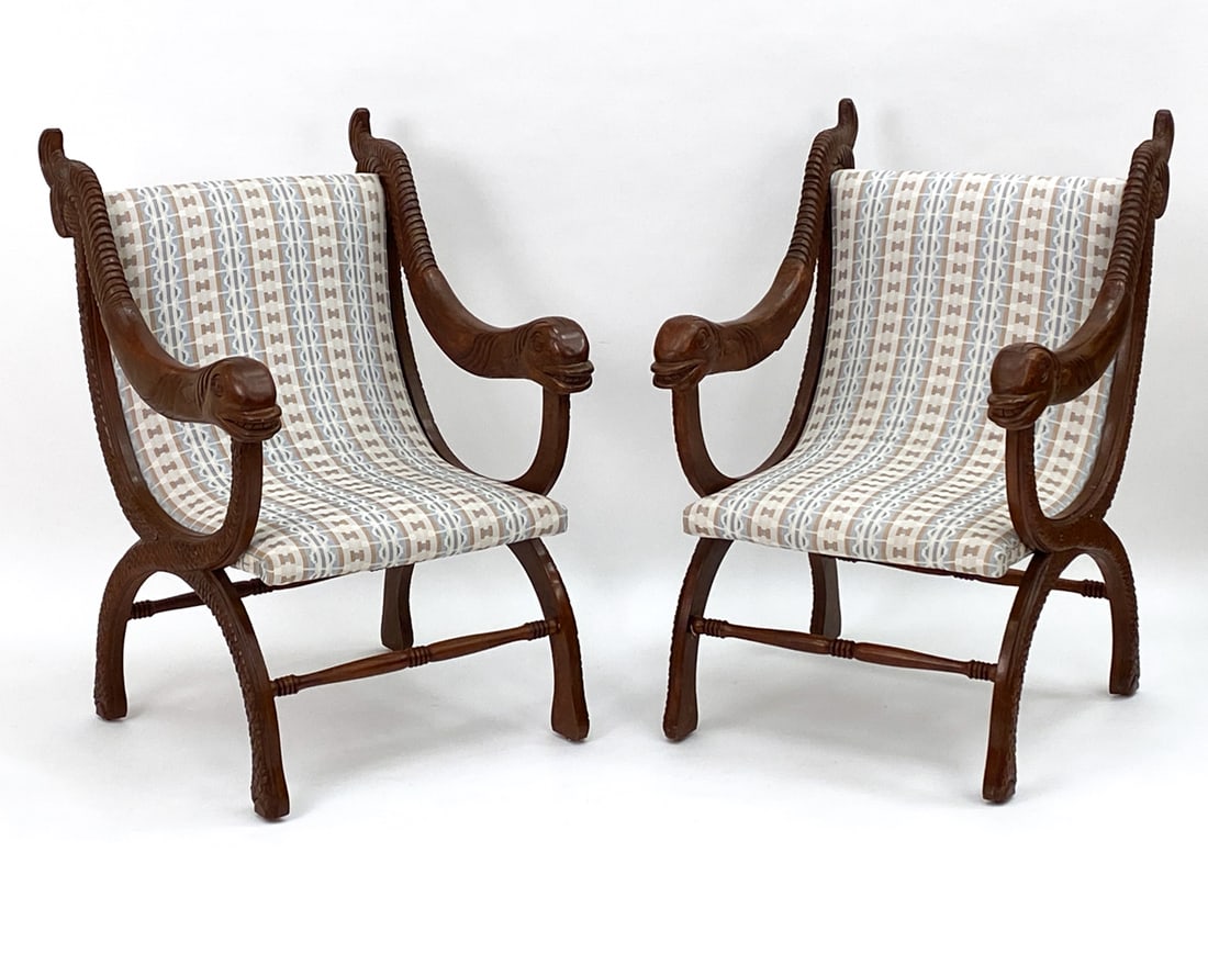 PAIR OF REGENCY STYLE ARMCHAIRS (1 of 16)