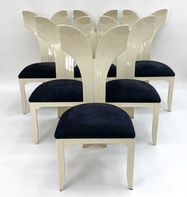 (6) ART DECO STYLE DOLPHIN TAIL DINING CHAIRS