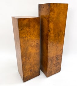 PAIR OF MODERN BURLWOOD PEDESTALS C. 1970S