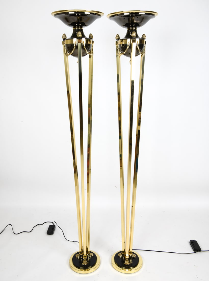 PAIR OF S. A. MARINER TORCHIERE FLOOR LAMPS (1 of 15)