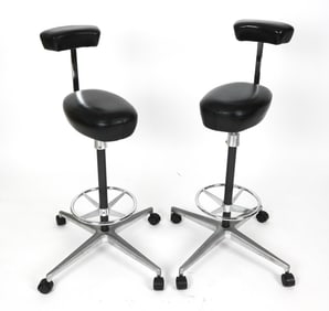 PAIR GEORGE NELSON FOR HERMAN MILLER PERCH STOOLS