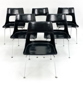 (6) KAY KORBING DANISH FIBERGLASS DINING CHAIRS