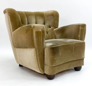 DANISH MOHAIR LOUNGE CHAIR C. 1950S