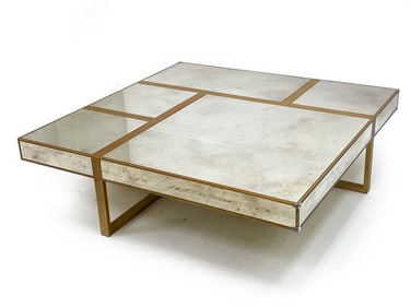 LARGE MIRROR TOP COFFEE TABLE