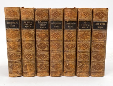 (7) ANTIQUE LEATHER BOUND BOOKS GILMORE SIMMS 1857