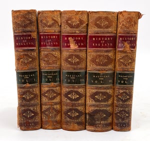 MACAULAY'S HISTORY OF ENGLAND VOLUMES I-V 1849