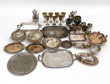 LARGE GROUPING OF SILVERPLATE