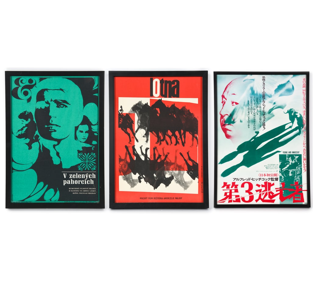 GROUPING OF MOVIE POSTERS: Young and innocent movie poster, and polish movie posters. With Posteritati CoA. Dimensions: (Frame) H 30" x W 21.25" (Sight) H 28.5" x W 20" Condition: Nicks to frame.