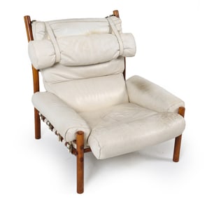 ARNE NORELL 'INCA' LEATHER LOUNGE SAFARI CHAIR