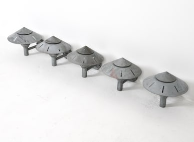 DANISH GALVANIZED STEEL OUTDOOR SCONCES C. 1970S