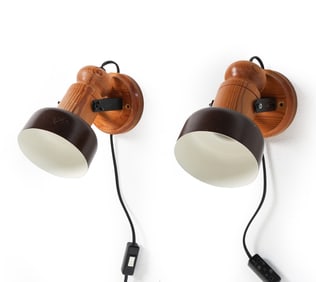 PAIR OF SWEDISH PINE WALL SCONCES C. 1970S