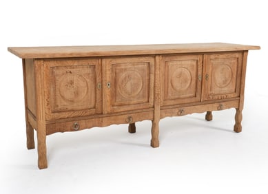 HENNING KJAERNULF STYLE DANISH OAK SIDEBOARD 1970S